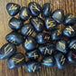 Black Obsidian Rune Stones Set Crystal with Elder Futhark Letterings