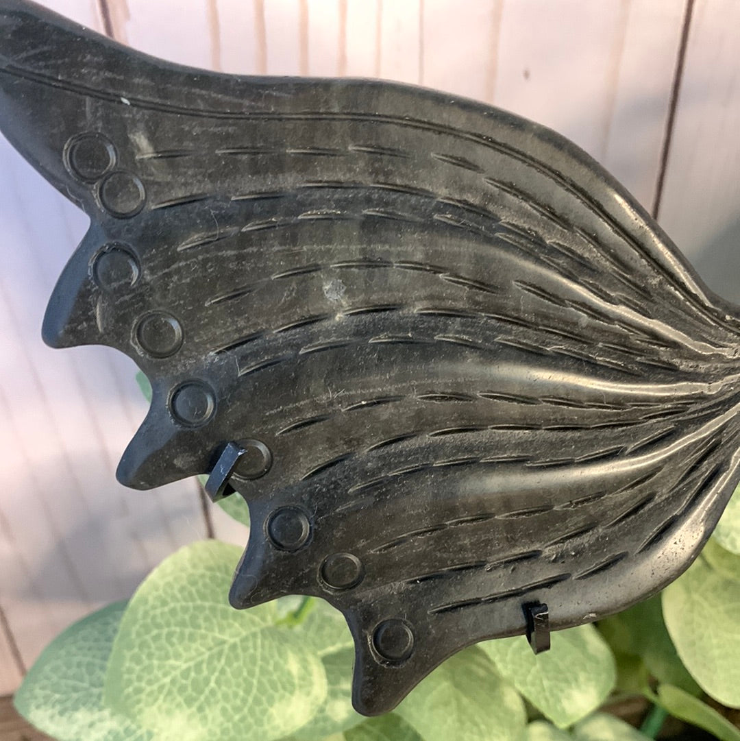 Dragon Wings on Stand - Black Obsidian Large