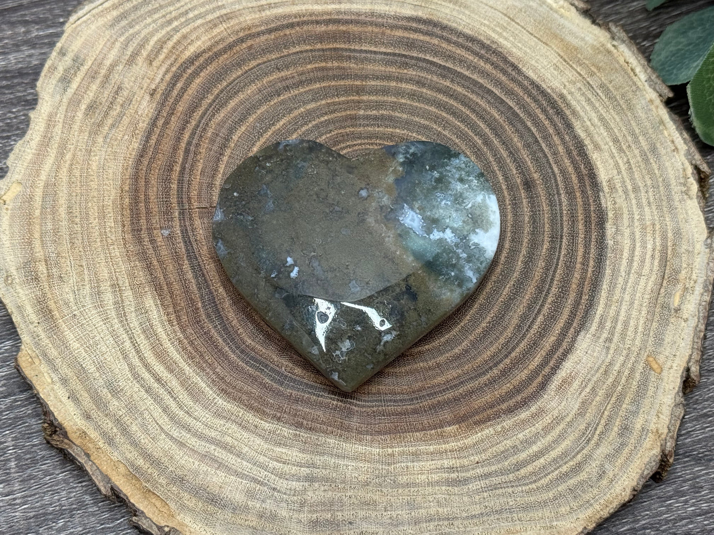 Moss Agate Hearts