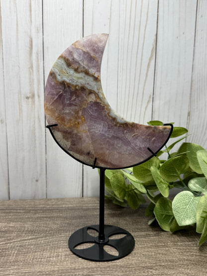Amethyst & Agate Moons on Stands