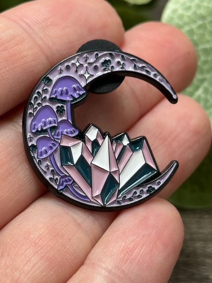 Mystical Pins - Crystal Ball, Cards, Crystals w Moon Pin