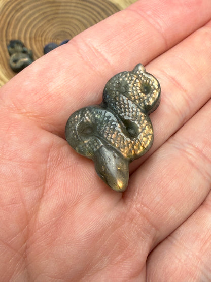 Small Labradorite Snake Carving