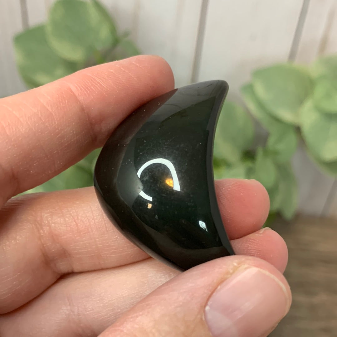 Moon Carvings - Rainbow Obsidian