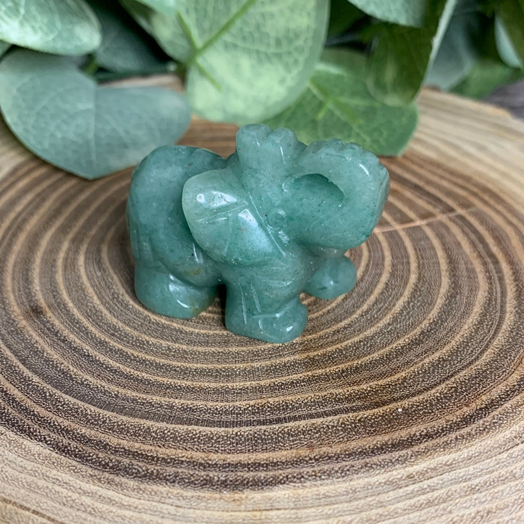 Elephant Crystal Carving - Small