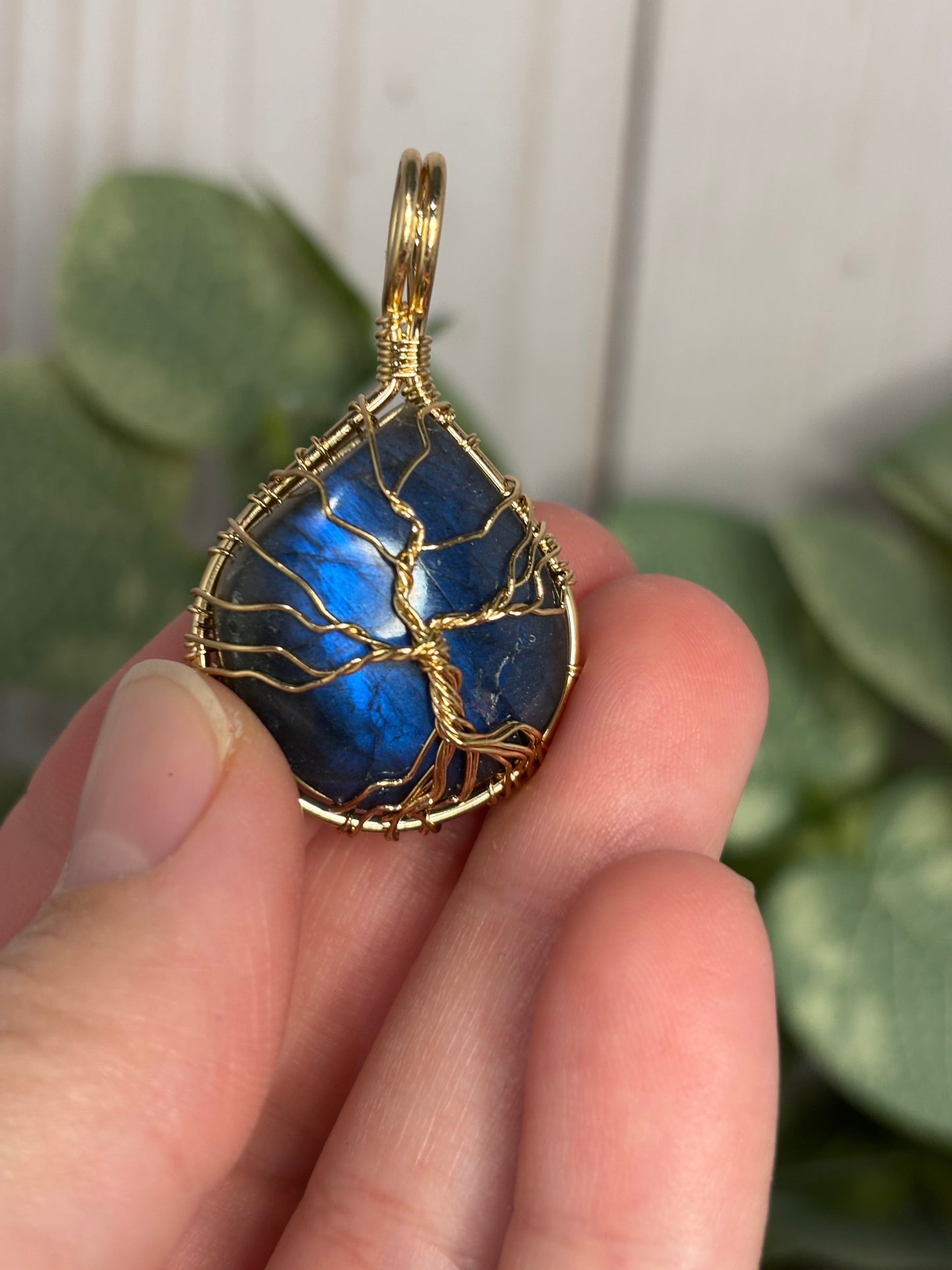 Labradorite Wire Wrapped Tree Pendant