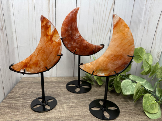Fire Quartz Moons on Stands