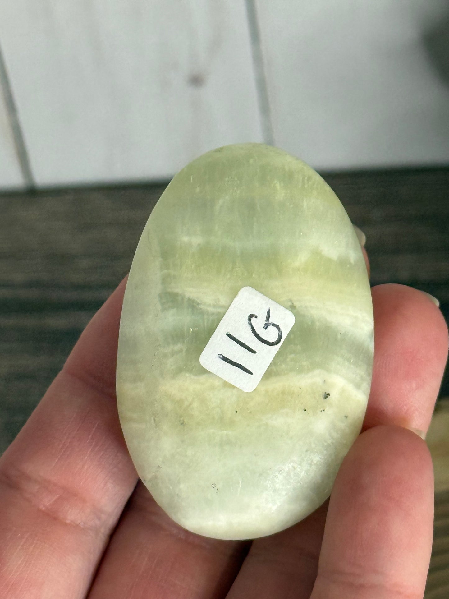 Pistachio Calcite Palm Stone