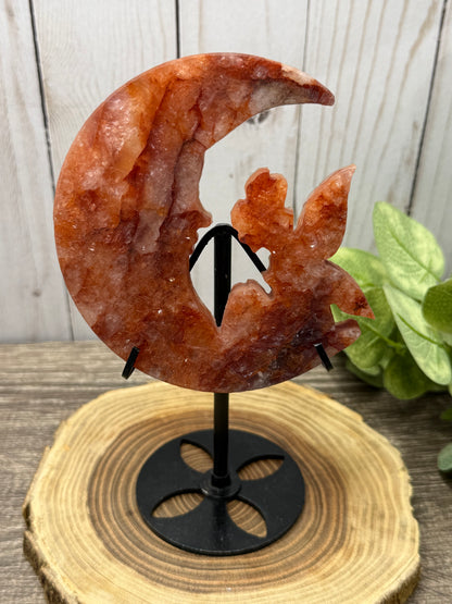 Fairy and Moon Carving on Stand