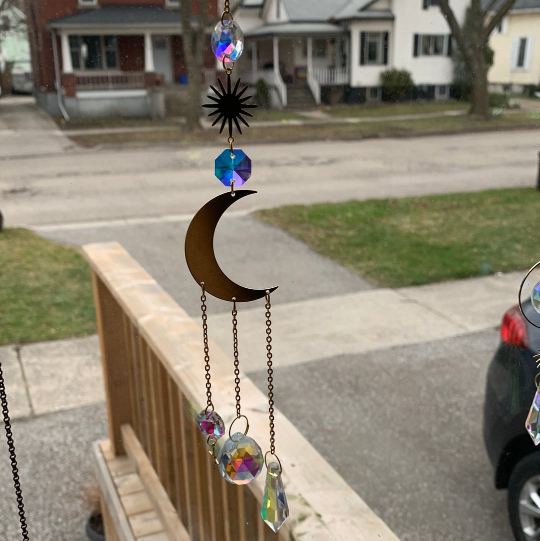 Gold Sun Catcher - Moon