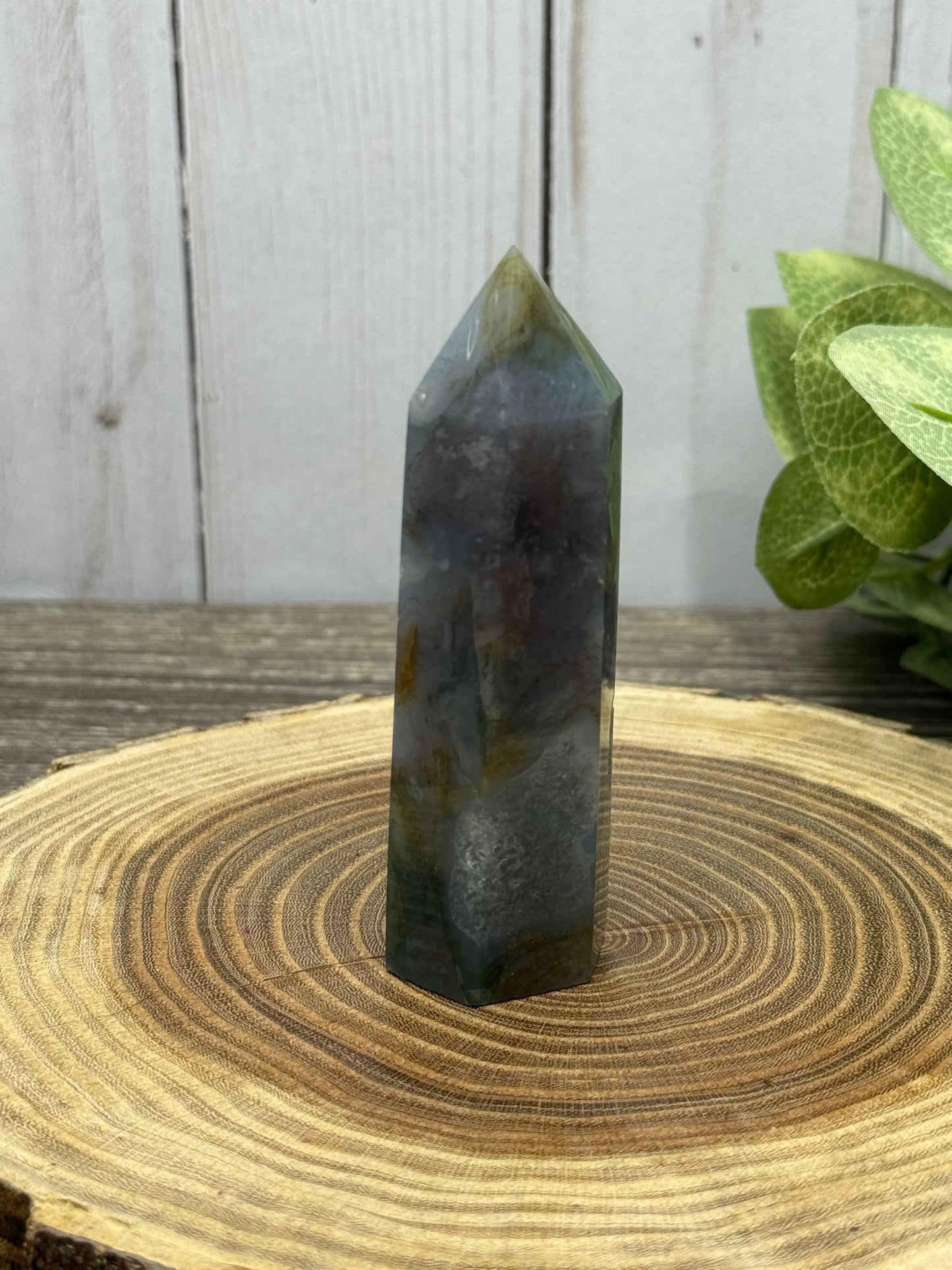 Moss Agate and Carnelian Mixed Tower
