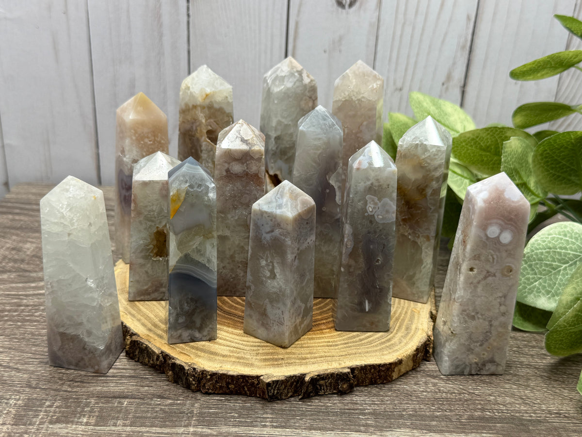 Flower Agate & Presulite Towers