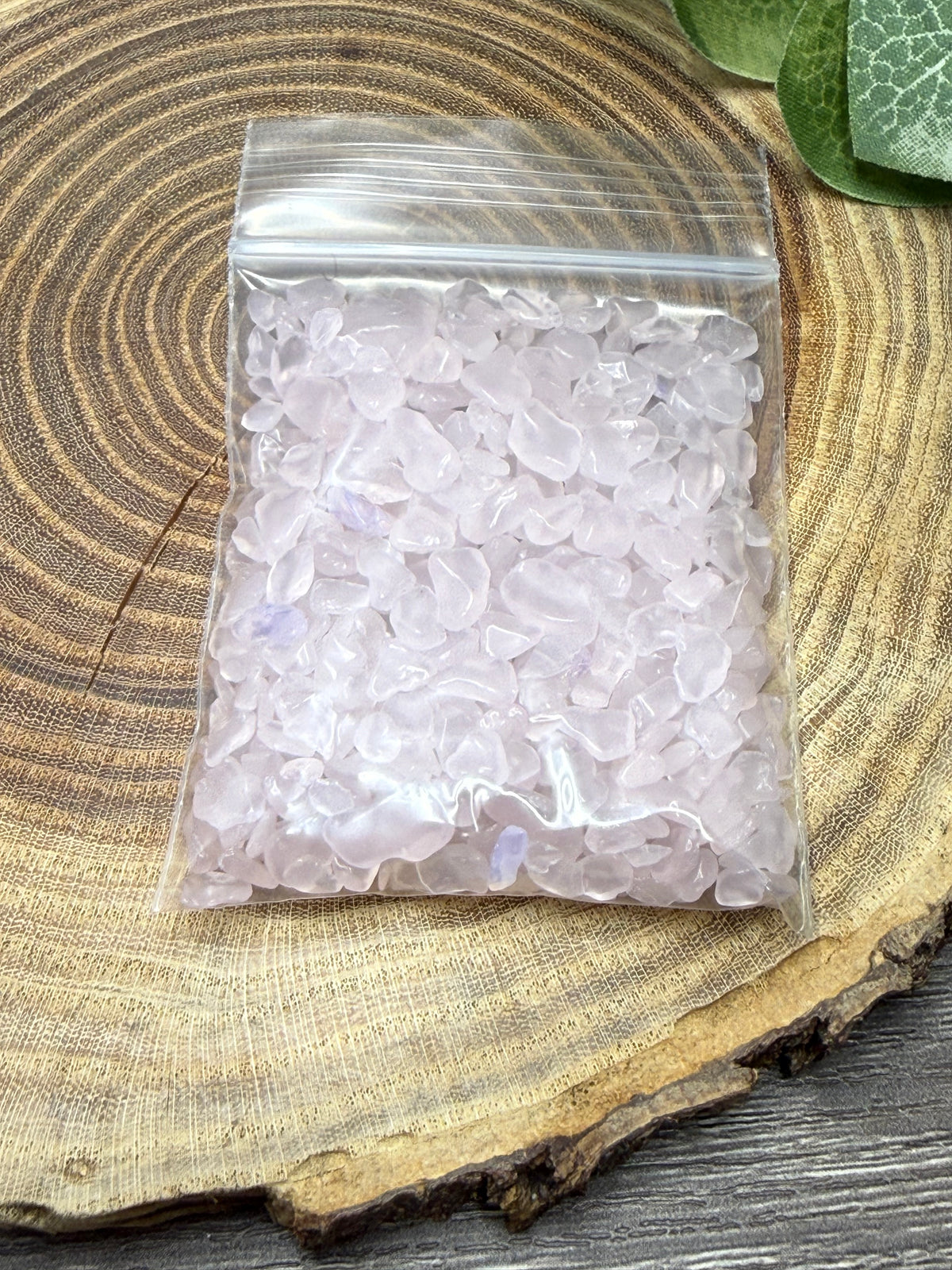 Rose Quartz Crystal Chip Bag