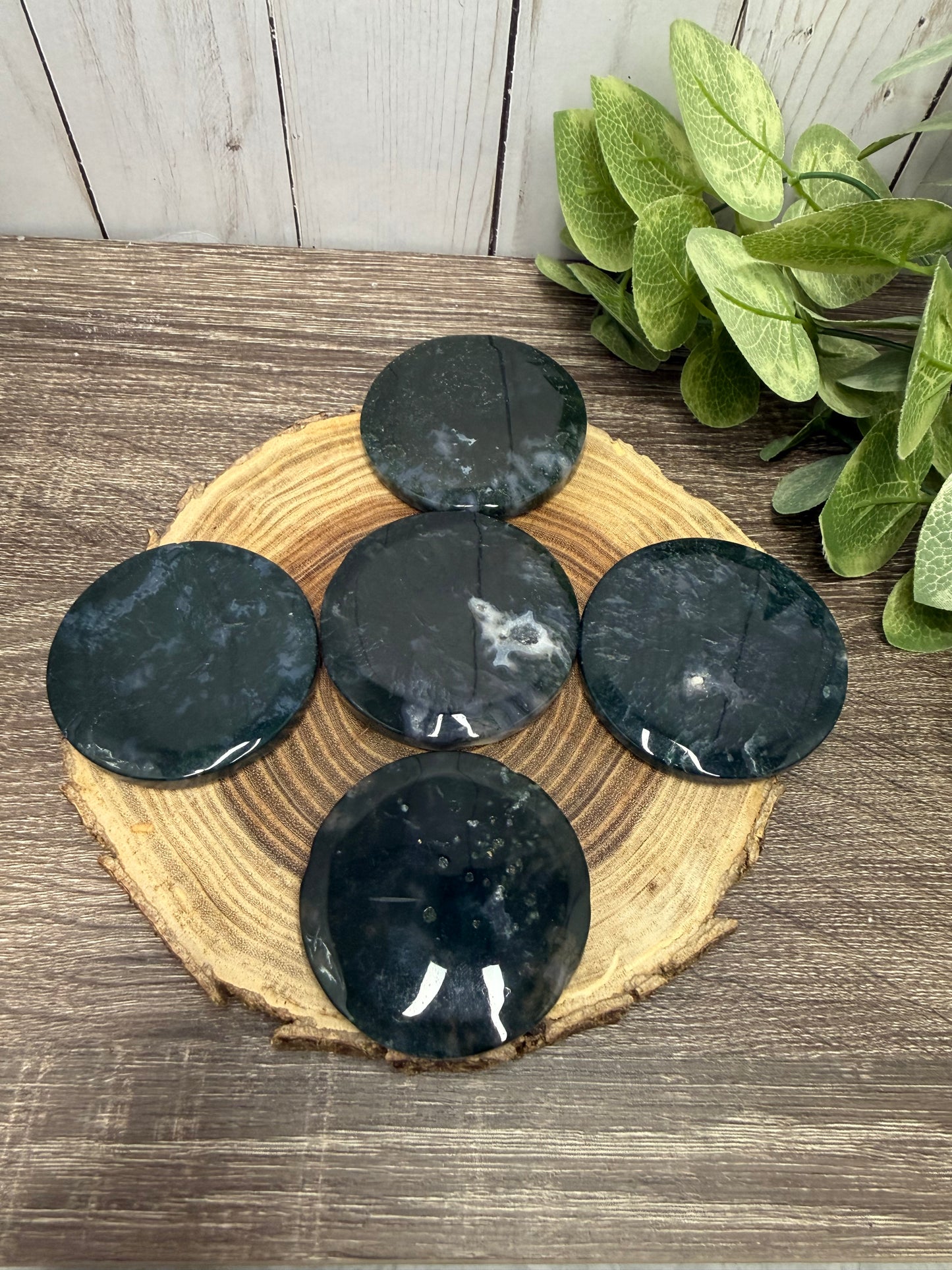 Moss Agate Small Disks