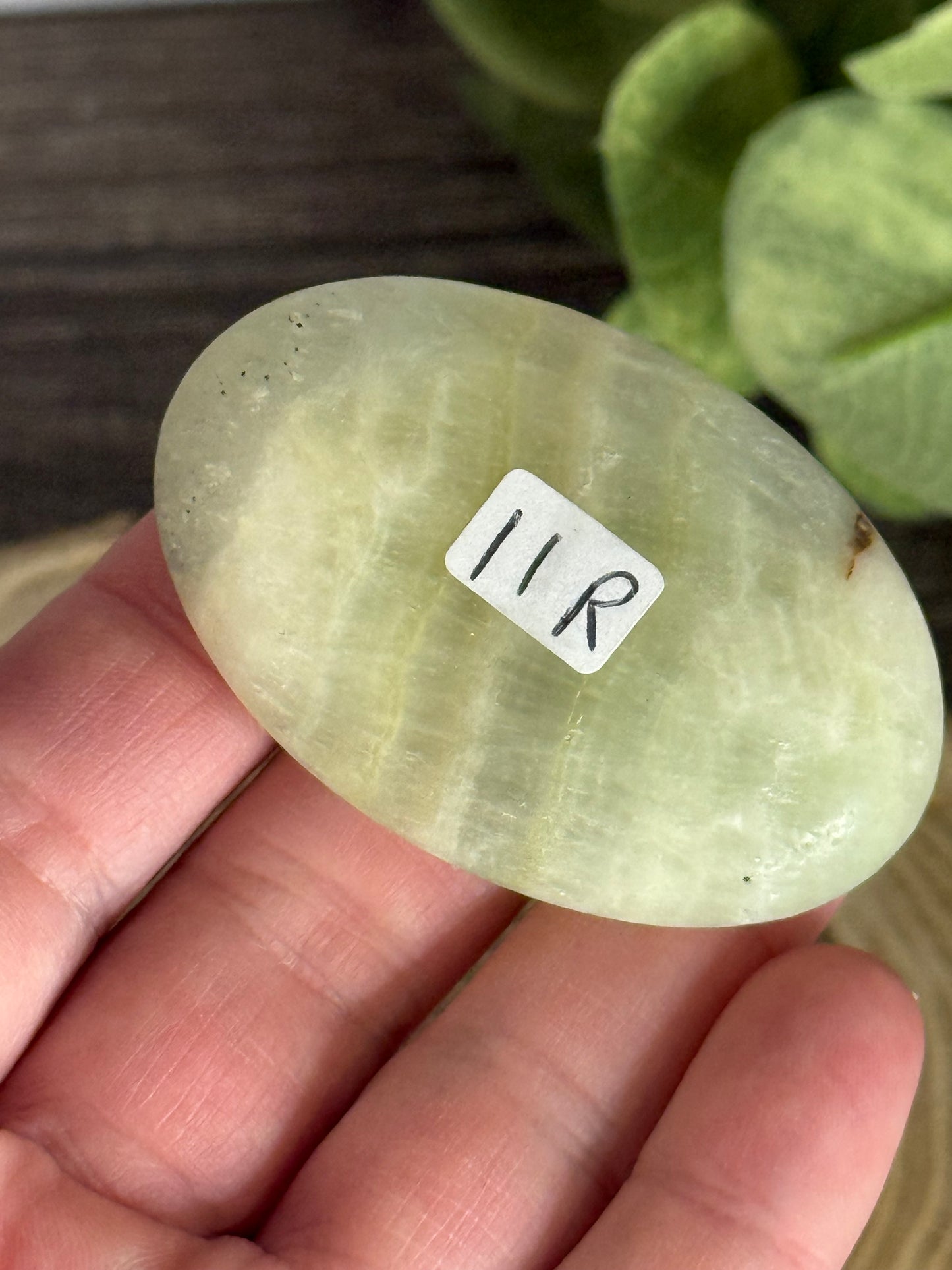 Pistachio Calcite Palm Stone