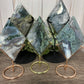 Moss Agate Diamonds with Stand