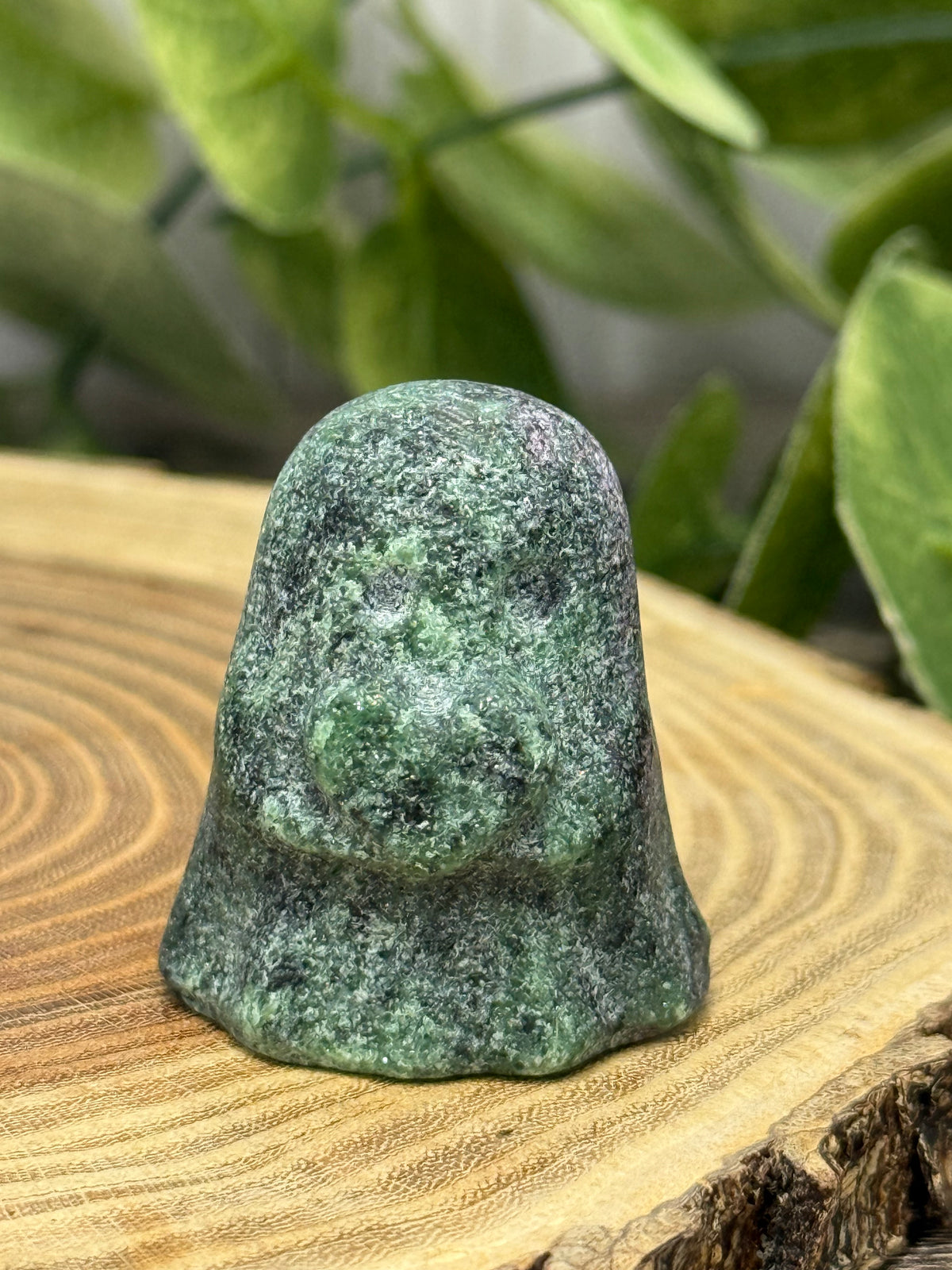 Crystal Ghost Carving Holding A Heart