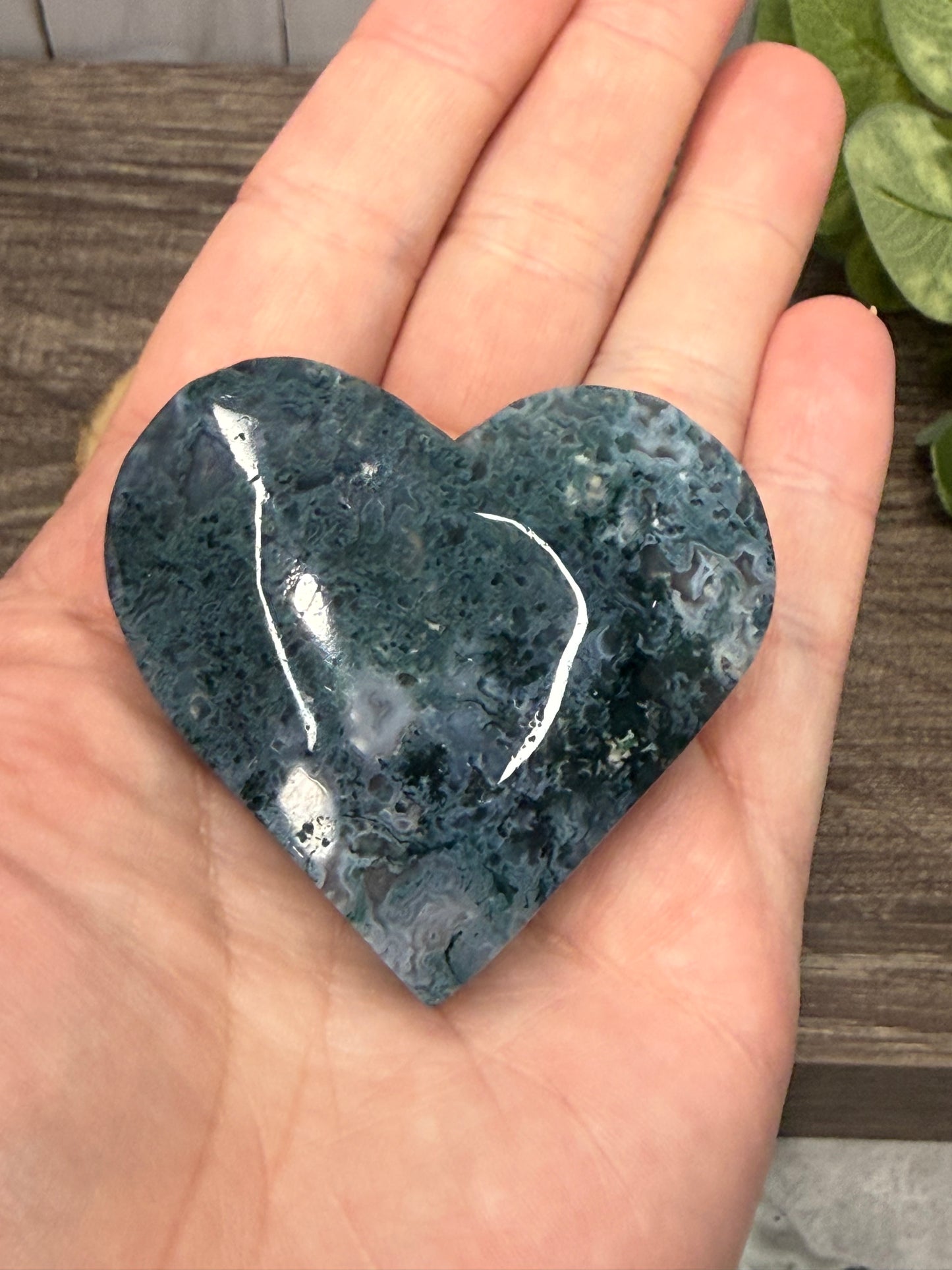 Moss Agate Hearts