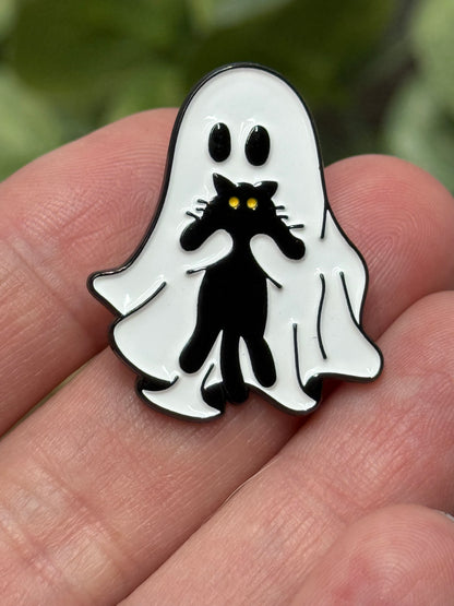 Ghost and Cat Pin - Multiple Designs