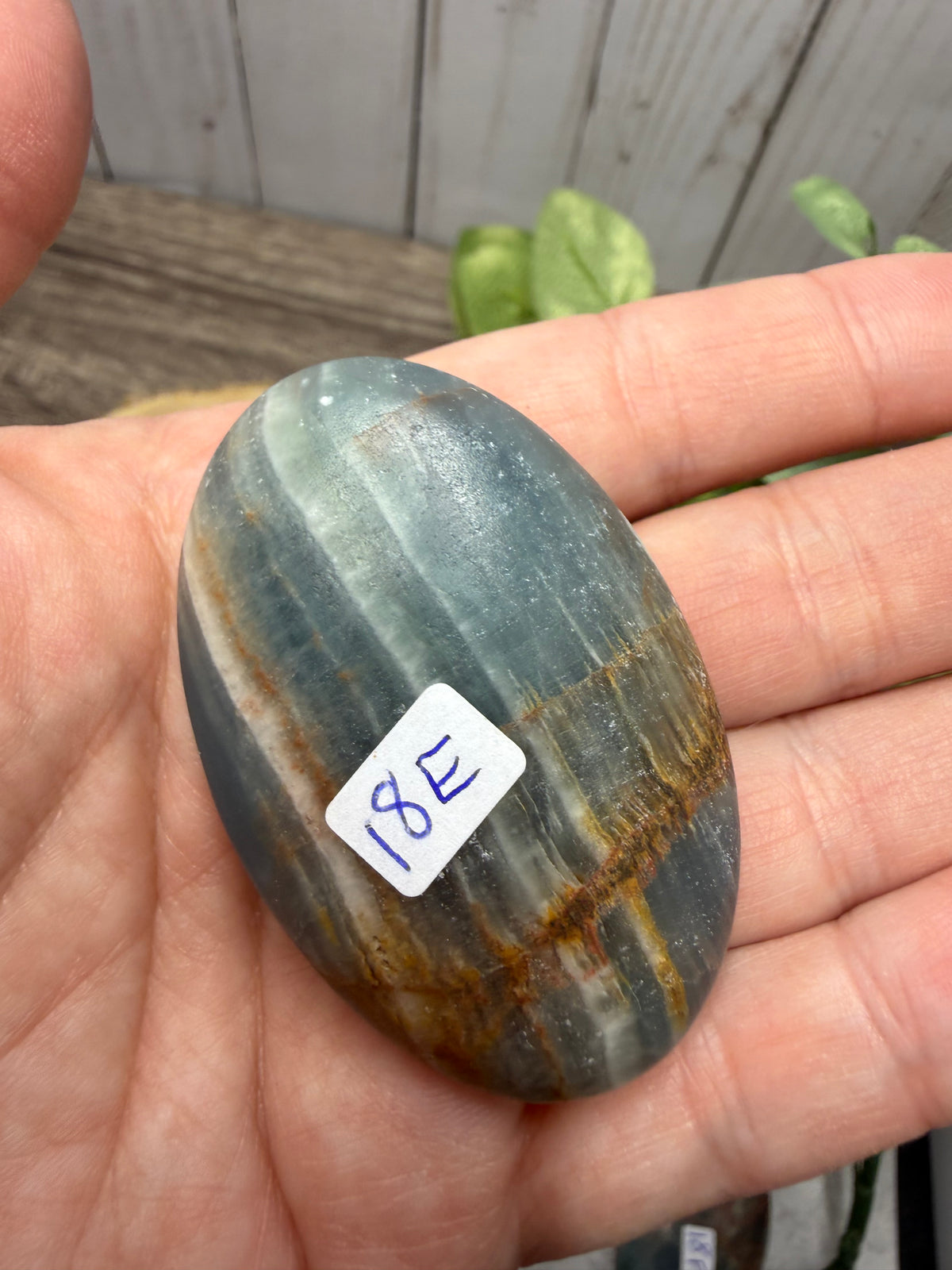 Blue Onyx Palm Stone