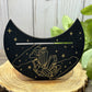 Card Stand, Card Holder, Card Board - Wooden Half Moon, Hands with Crystals (Black)
