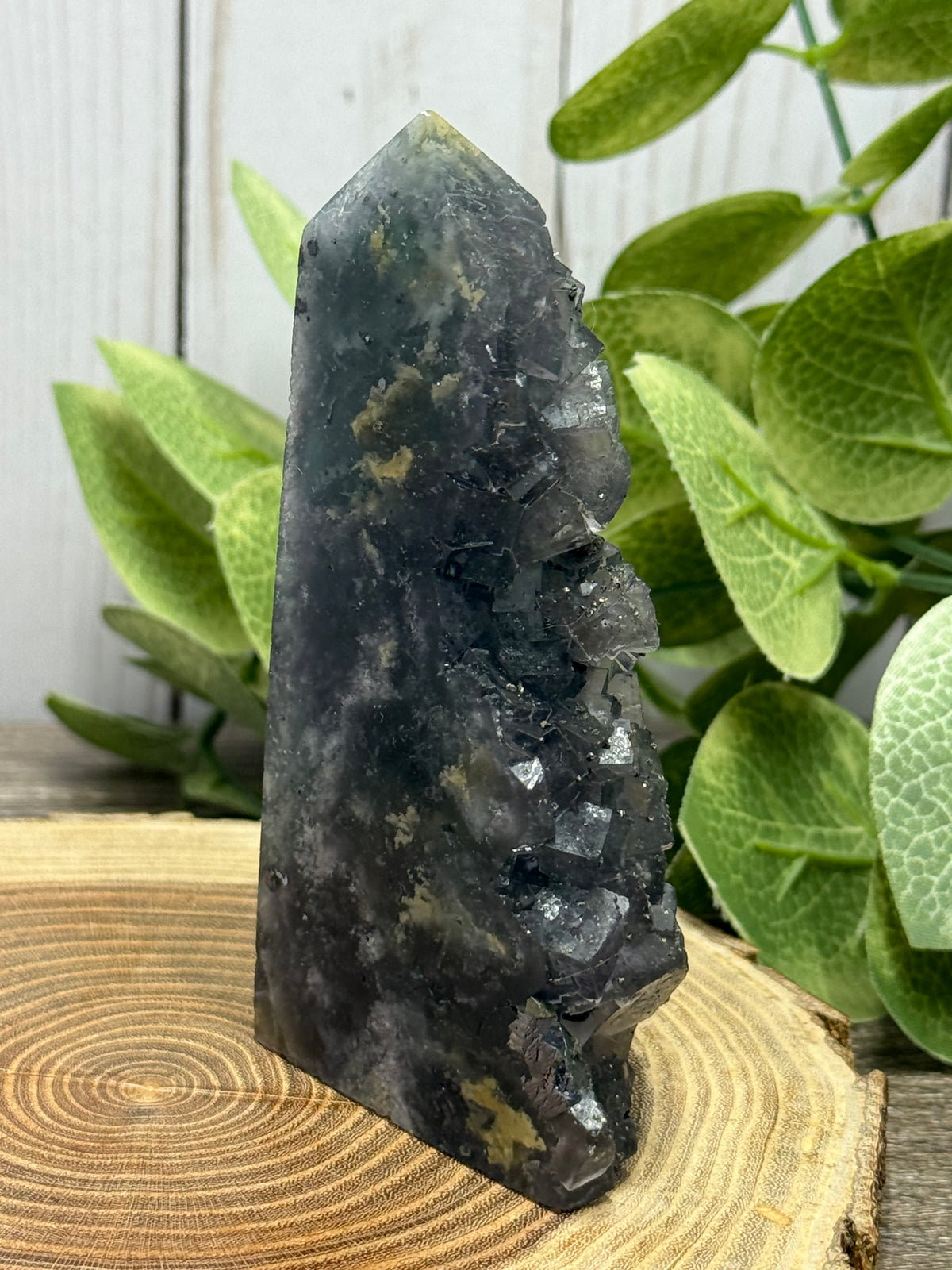 Fluorite & Pyrite Towers with Raw Edge