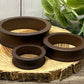 Wide Wooden Circular Sphere Stands - Small Medium Large