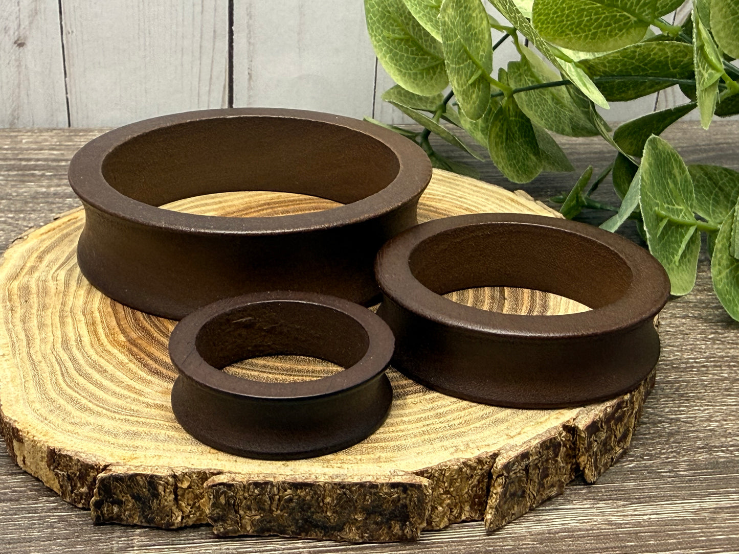 Wide Wooden Circular Sphere Stands - Small Medium Large
