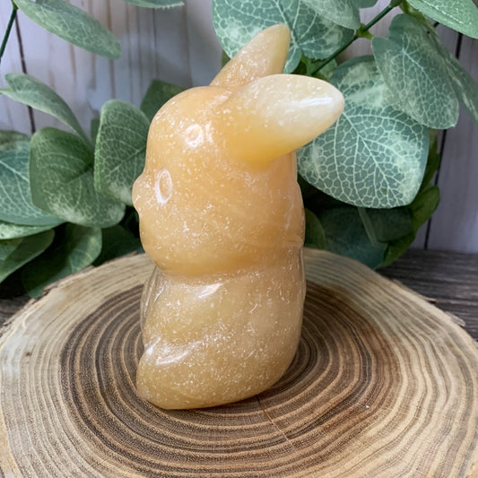 Pikachu Carving - Orange Calcite
