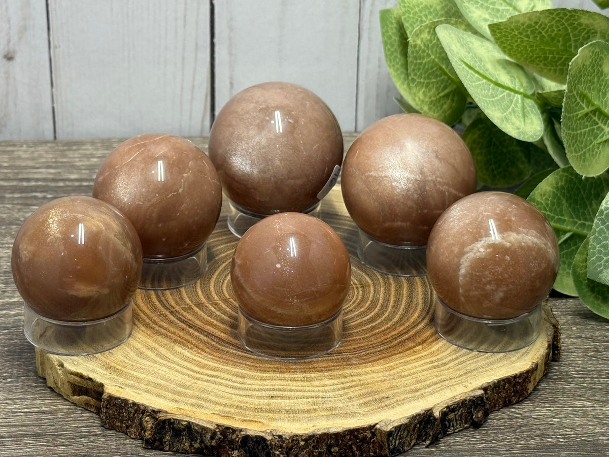 Peach Moonstone Spheres