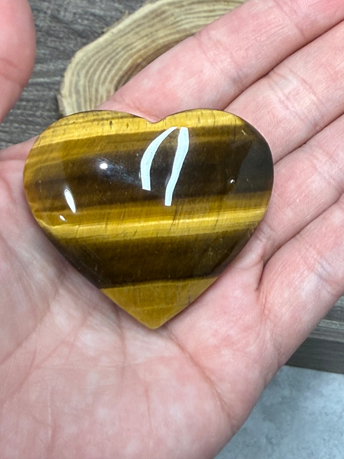 Tigers Eye Carved Hearts