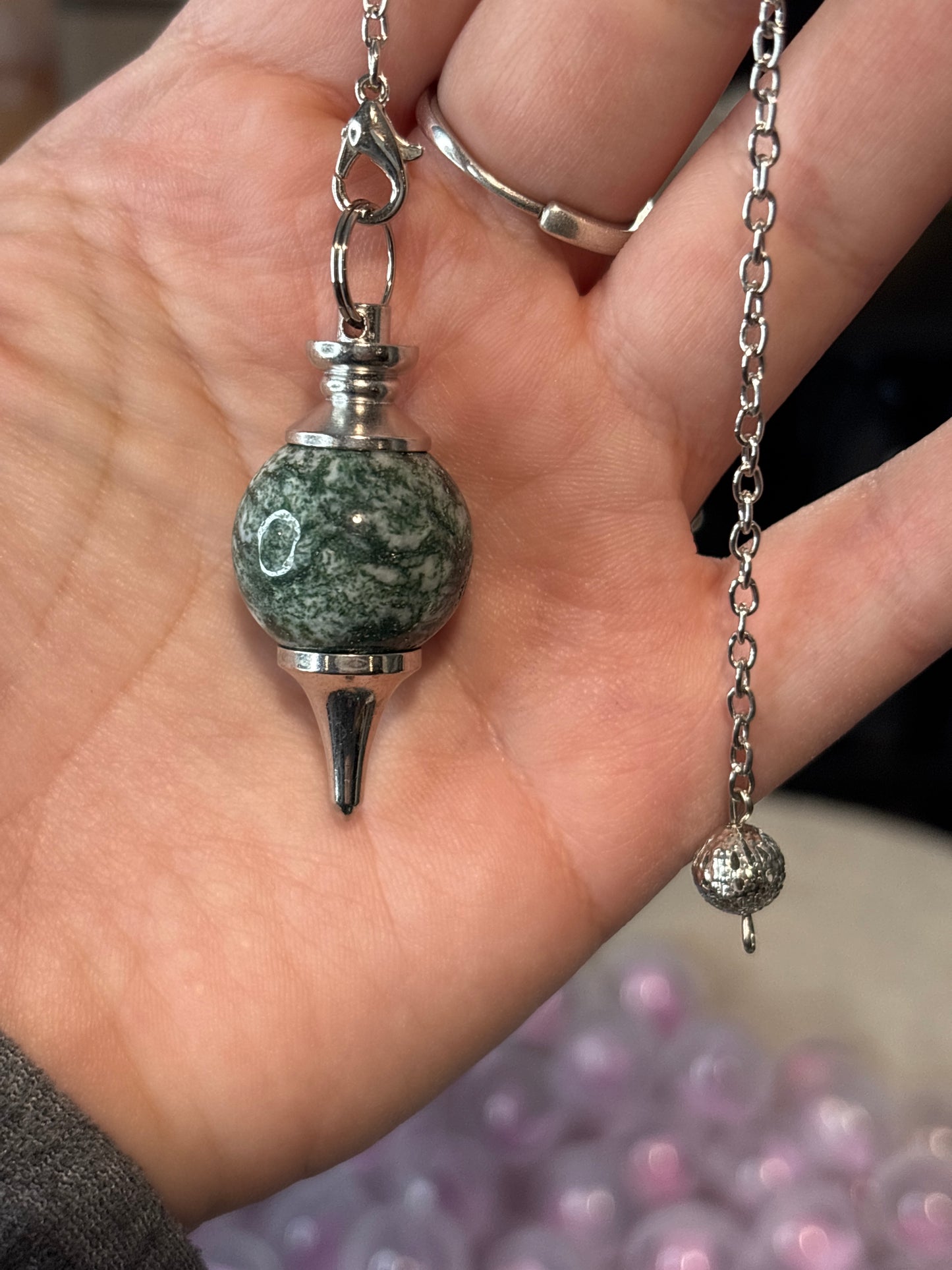 Pendulum Rounded - Moss Agate