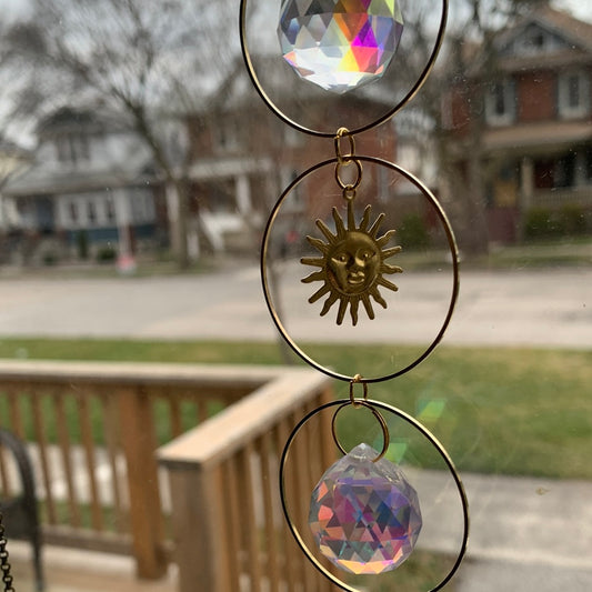 Gold Sun Catcher - Three Circles