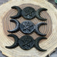 Triple Moon Obsidian Sheen Carving