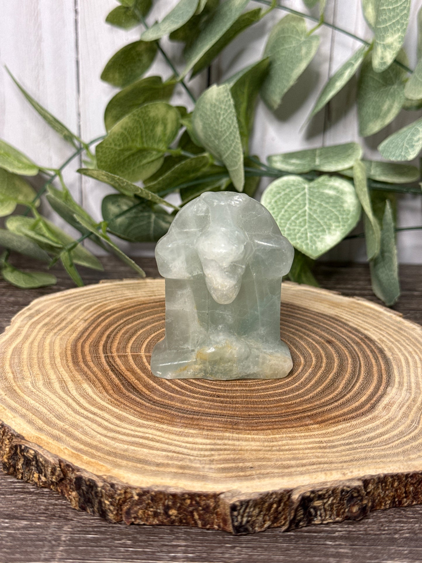 Tombstone/Headstone with Skull Crystal Carving