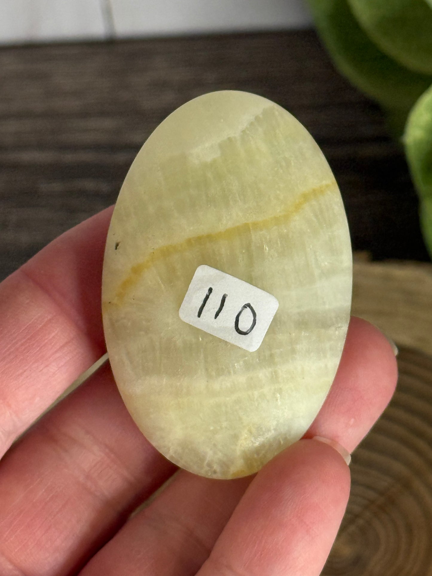 Pistachio Calcite Palm Stone