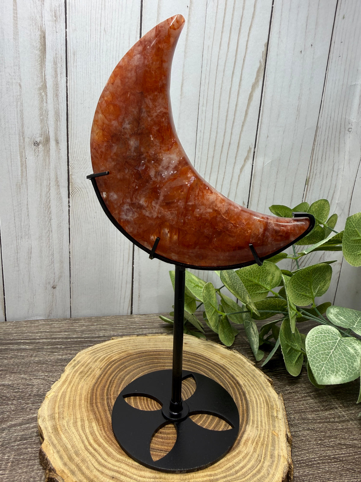 Fire Quartz Moons on Stands