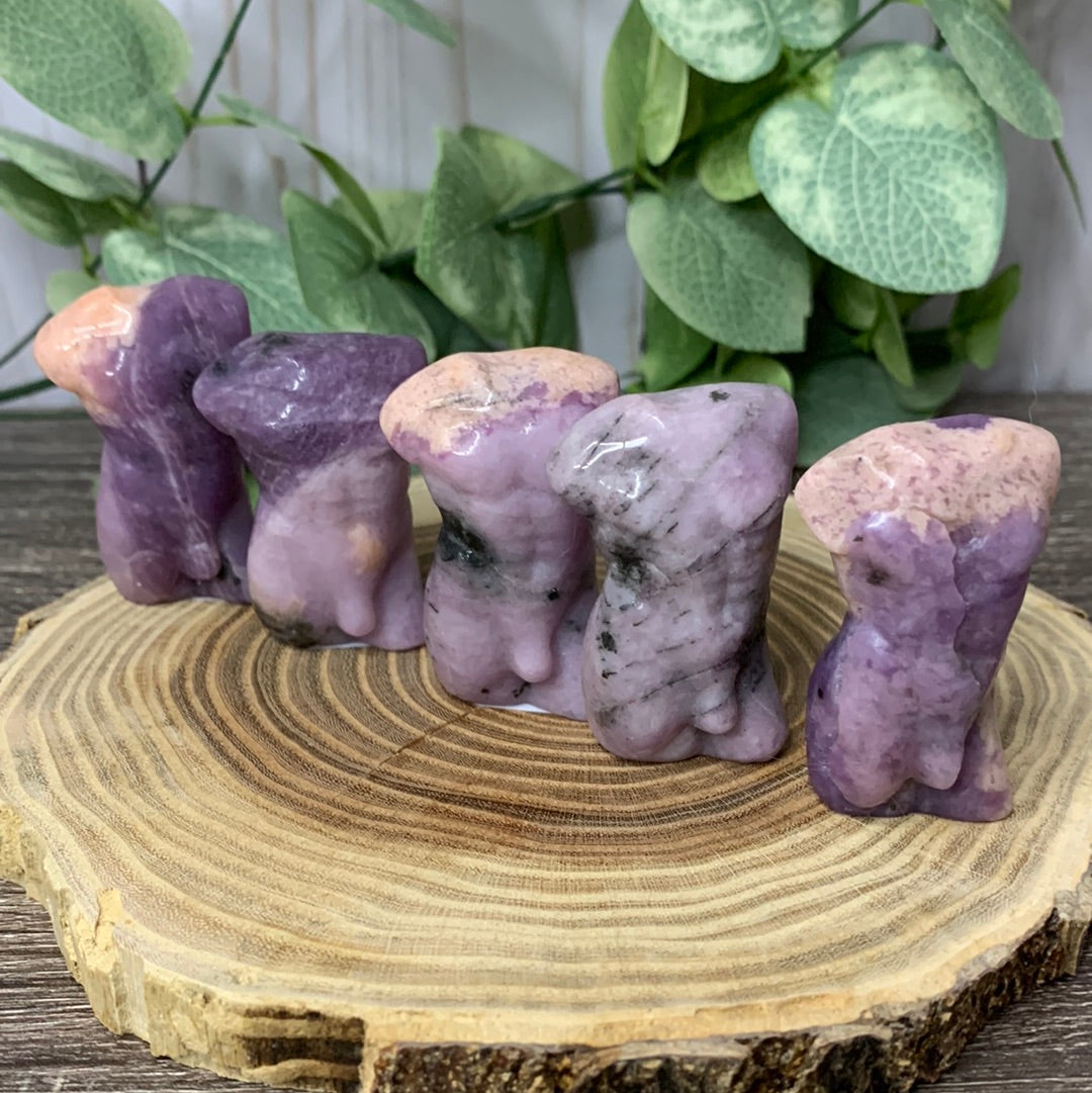 Male Body Crystal Carvings - Lepidolite - Medium