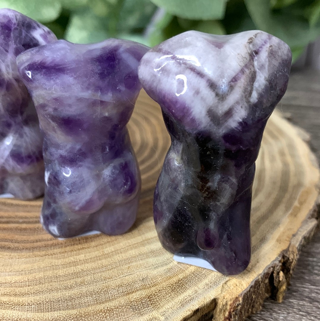 Male Body Crystal Carvings - Chevron Amethyst - Medium