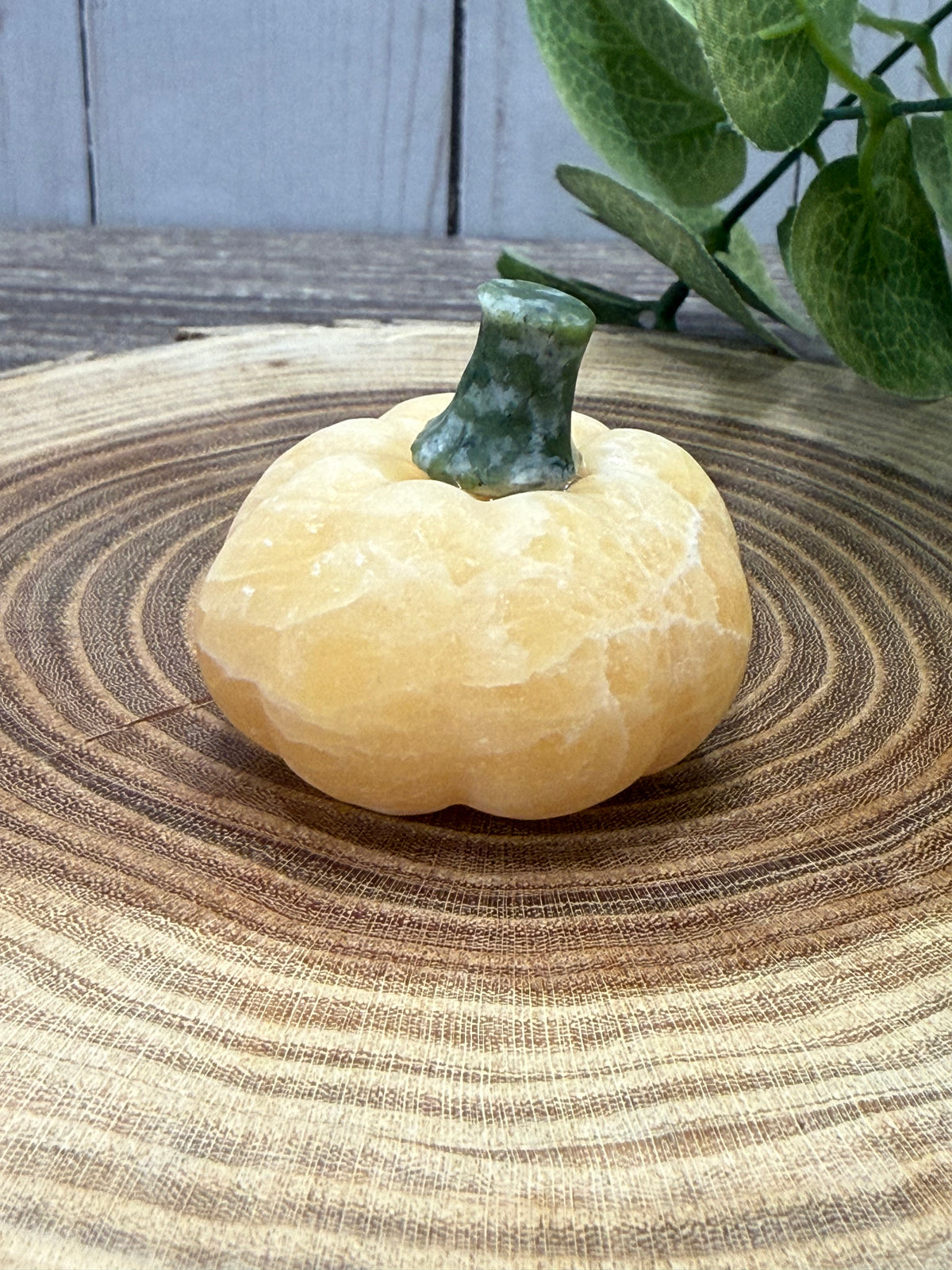 Pumpkin Carving - Orange Calcite and Green Jade