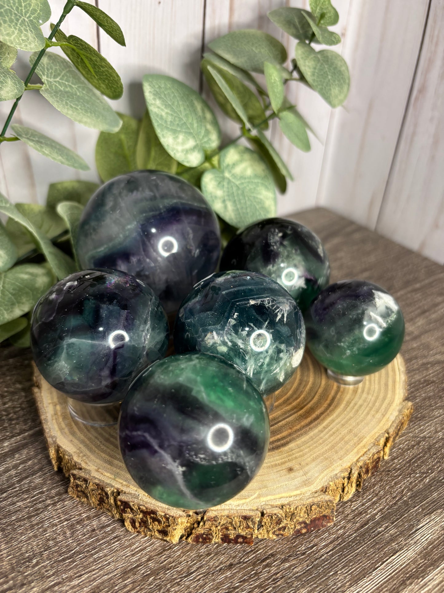 Snowflake Fluorite Spheres