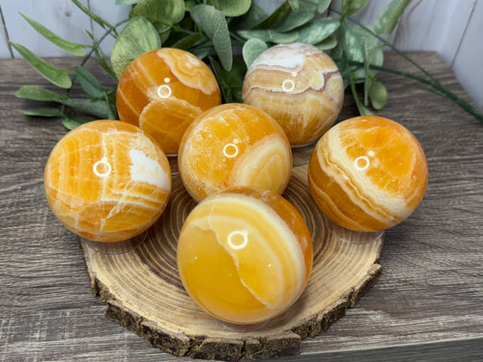 Orange Calcite Spheres