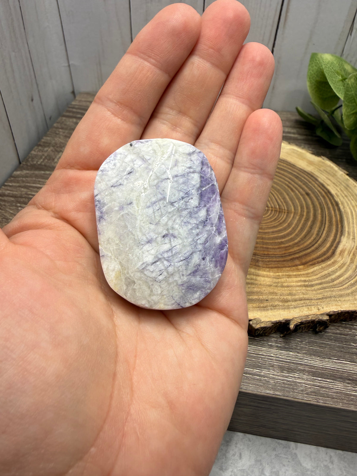 Opal and Fluorite Palm Stones