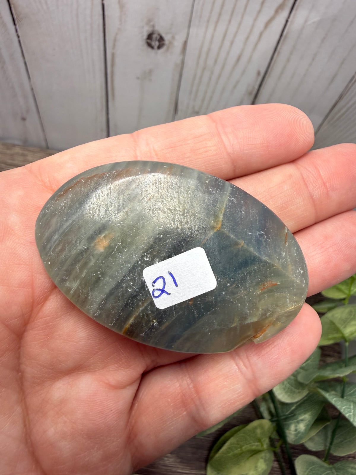 Blue Onyx Palm Stone