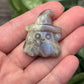 Moonstone Ghost with Witch Hat Carving