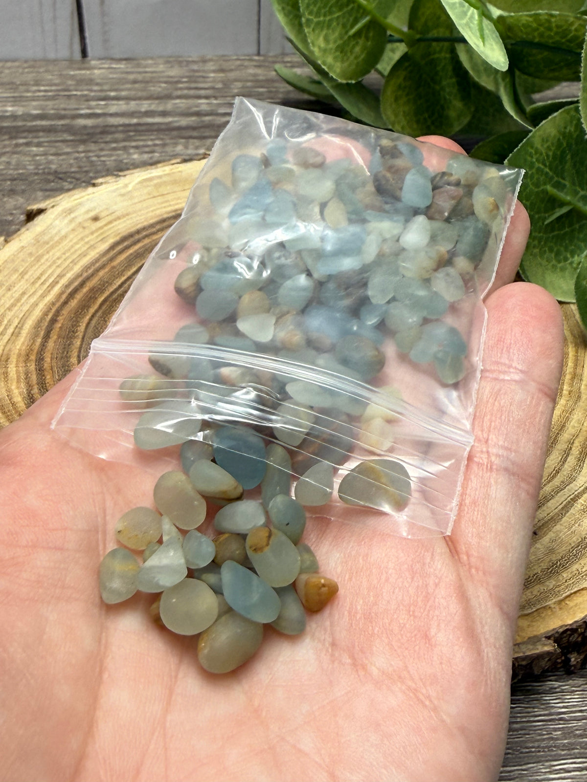Blue Onyx Crystal Chip Bag