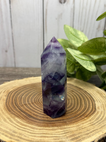 Purple and Green Fluorite Towers