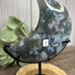 Moss Agate Moon on Stand