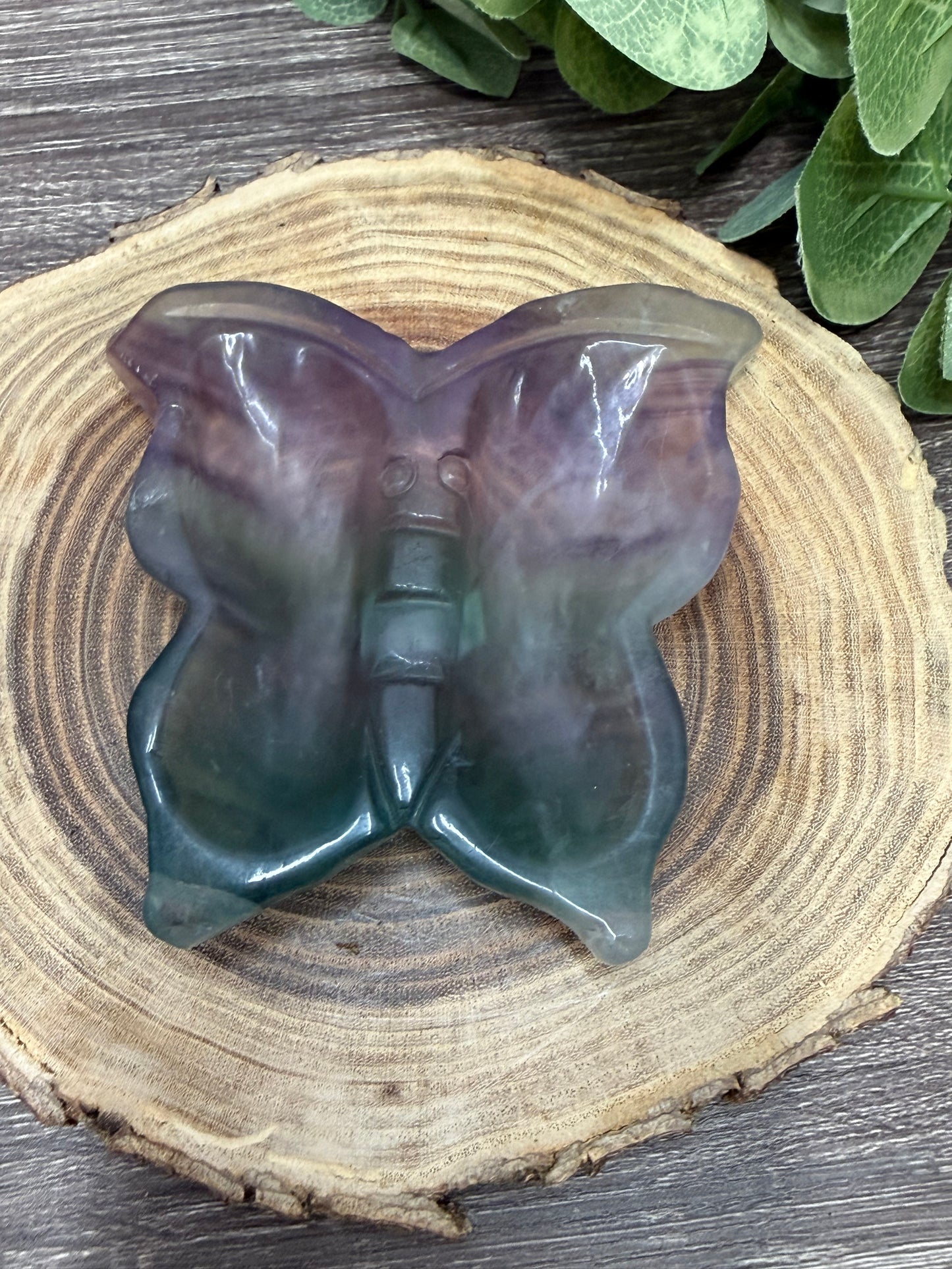 Butterfly Dish Carving - Fluorite