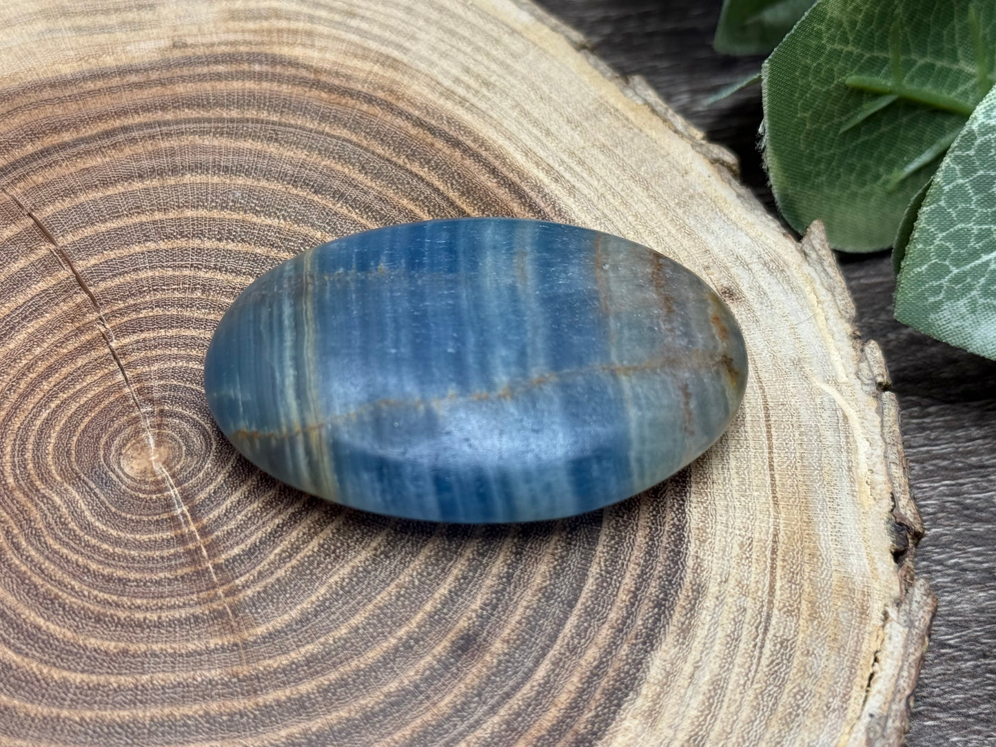Blue Onyx Palm Stone