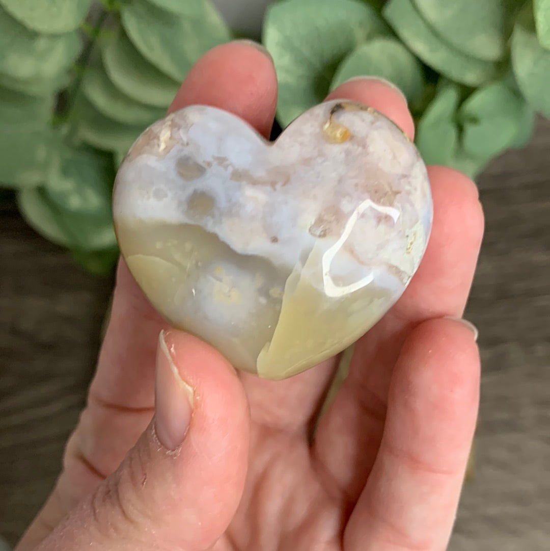 Flower Agate Hearts